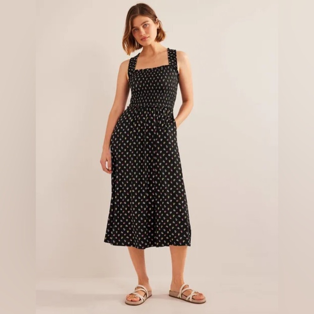Boden Cross Back Jersey Midi Dress size 16/18